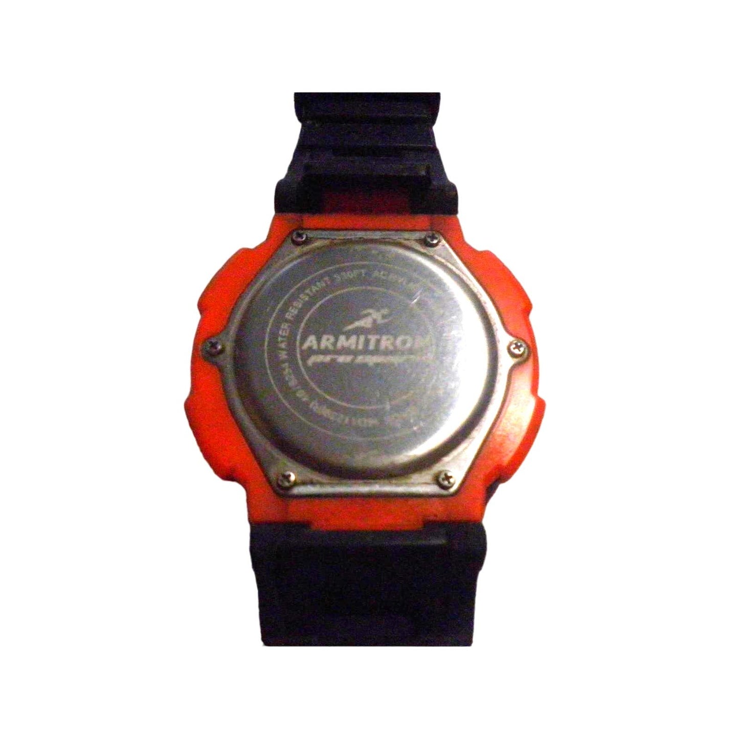 Armitron Pro-Sport Digital Watch 51mm Blk/Or 100M Timer MD11239(R) Needs Battery