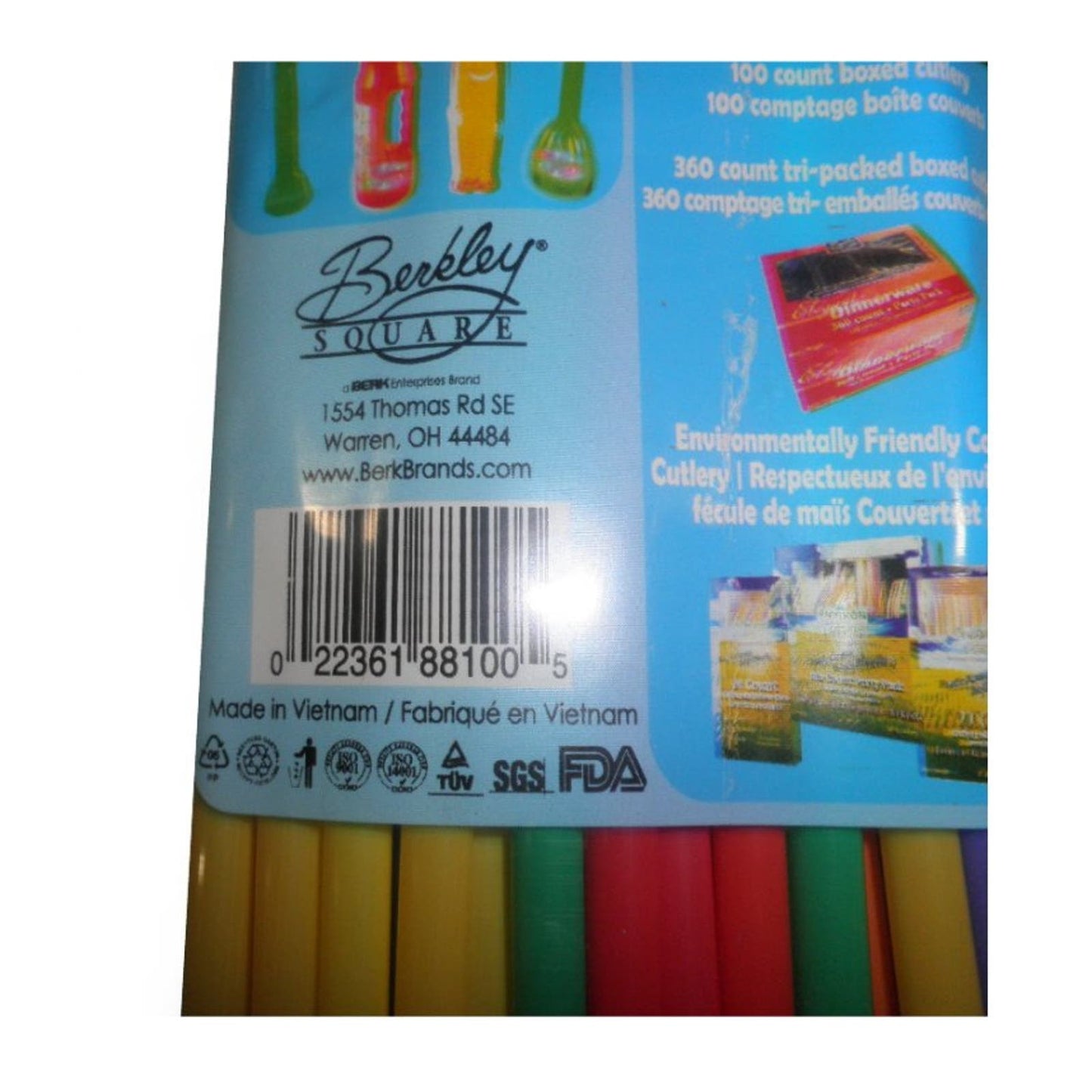 Berkley Square Colorful Kids' Flexible Kurly Straws, 50 Count - Free Shipping