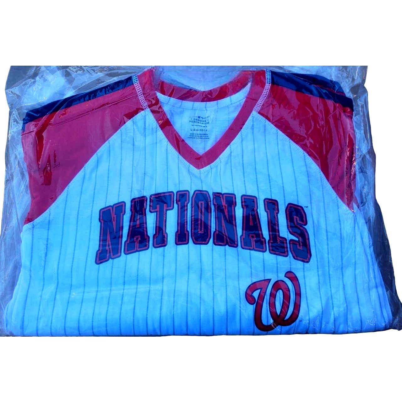 Boys LRG (12-14) Washington Nationals V-Neck Shirt- Old Style + Free shipping