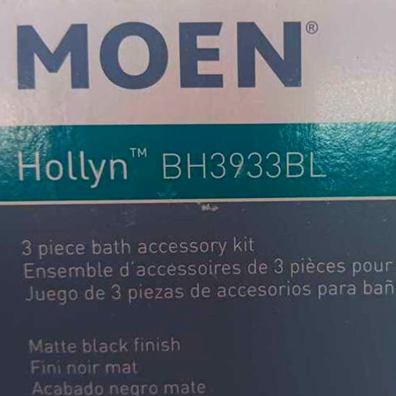 MOEN Hollyn 3-Piece Bath Hardware Set w/ 24" Towel Bar, Paper Holder, Towel Ring