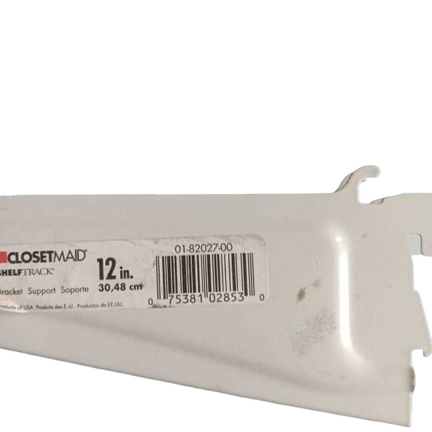 6-PK ClosetMaid 2853 ShelfTrack 12-Inch Locking Shelf Brackets, White, 6-PK