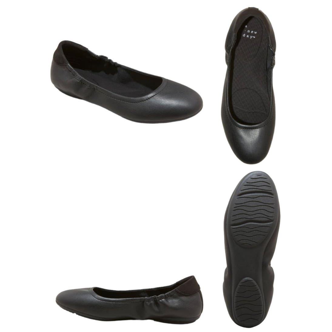 A New Day, Women's Meredith Ballet Flats Size 11, Black - Free Shipping