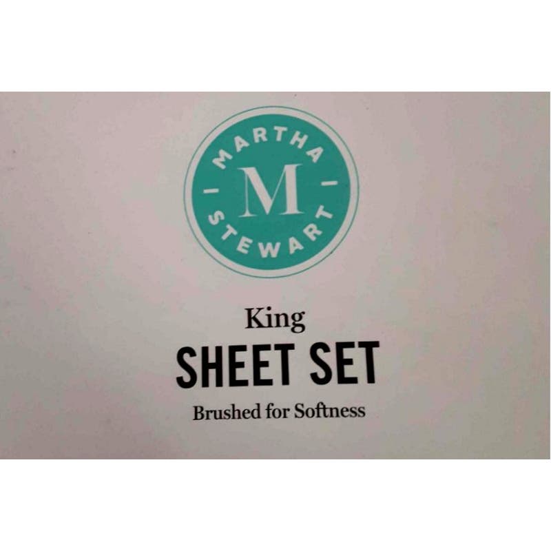 6-PC KING Microfiber Blue Danca Geo Sheet Set  1 Fitted & Flat & 4 Pillow Cases