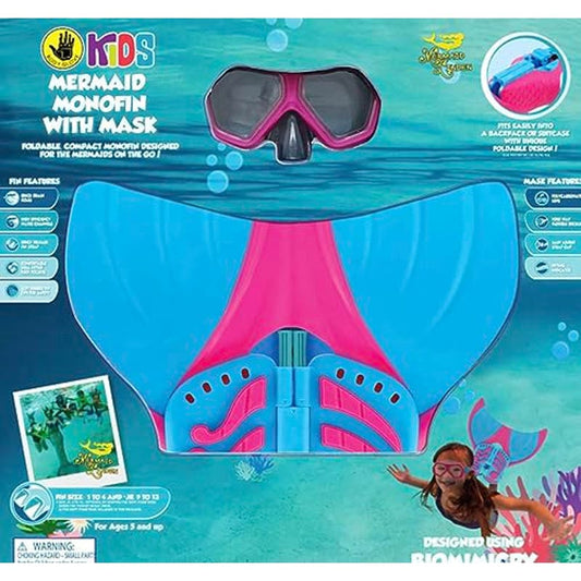 Kids' Mermaid Monofin with Mask & Fins, Pink/Blue, by Body Glove, NIB