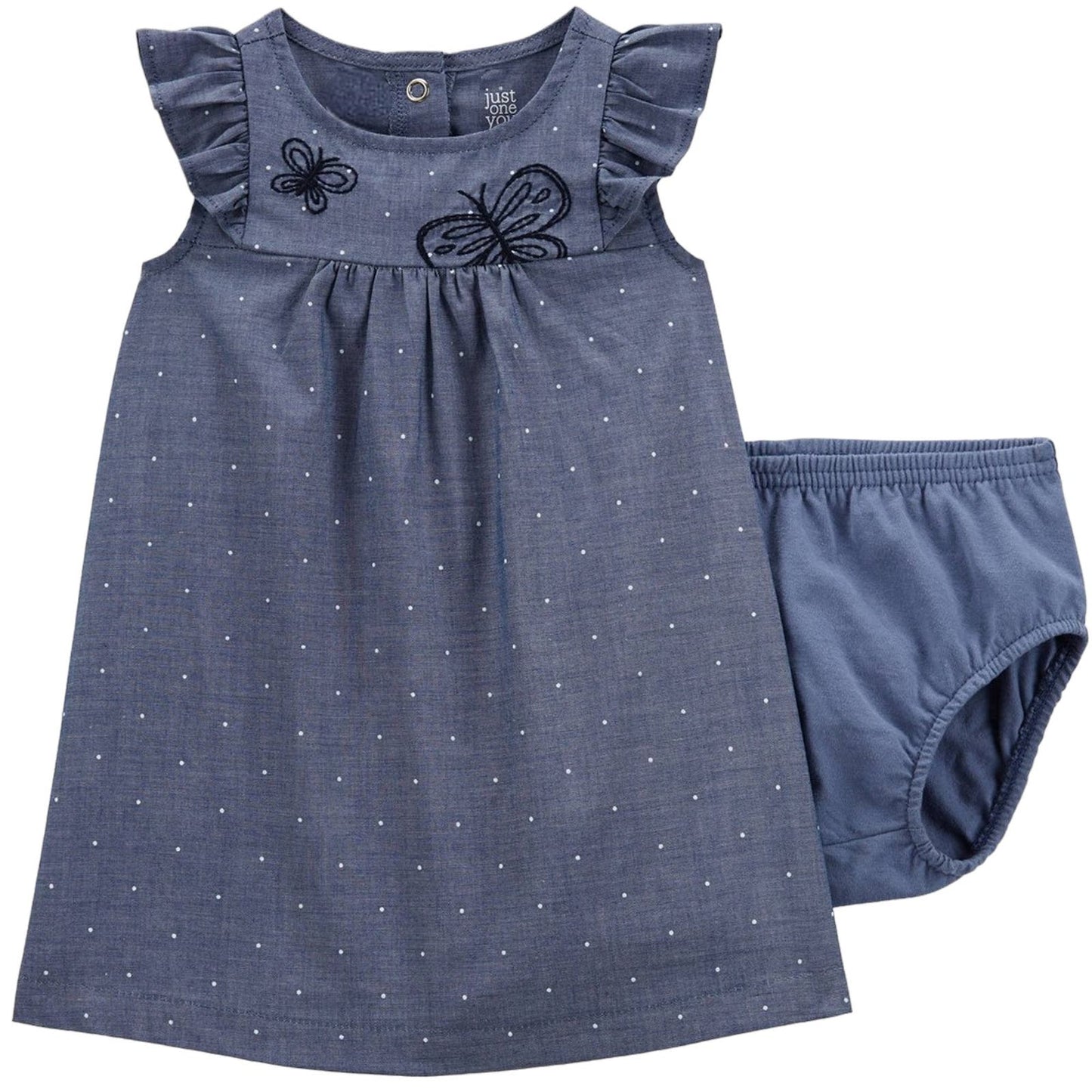 Carter's Baby Girl Butterfly Chambray Dre Just One You® 18-21.5 Inches / 6-9 Lbs