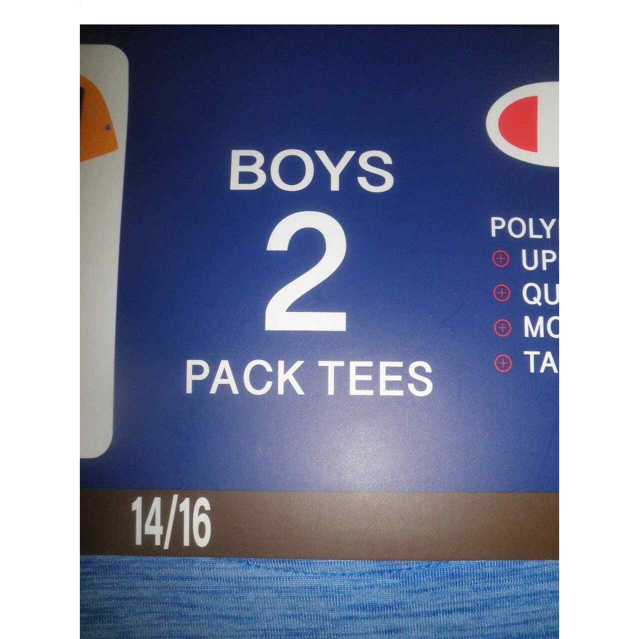 Champion Boys 2-Pk Graphic T-Shirts (Size 14-16), Crew Collar Solid & Tye Design -Free Shipping