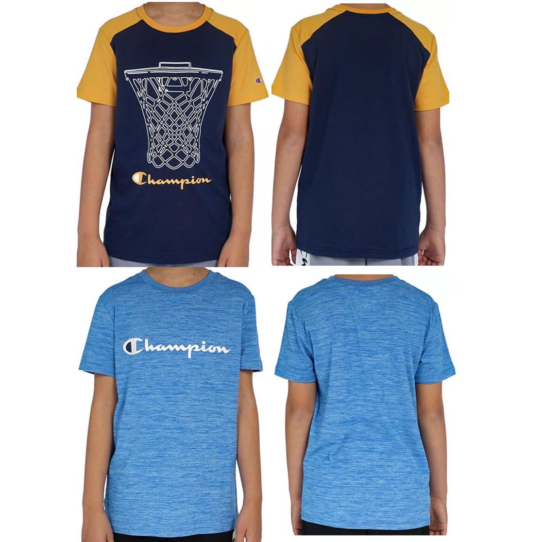 Champion Boys 2-Pk Graphic T-Shirts (Size 14-16), Crew Collar Solid & Tye Design -Free Shipping