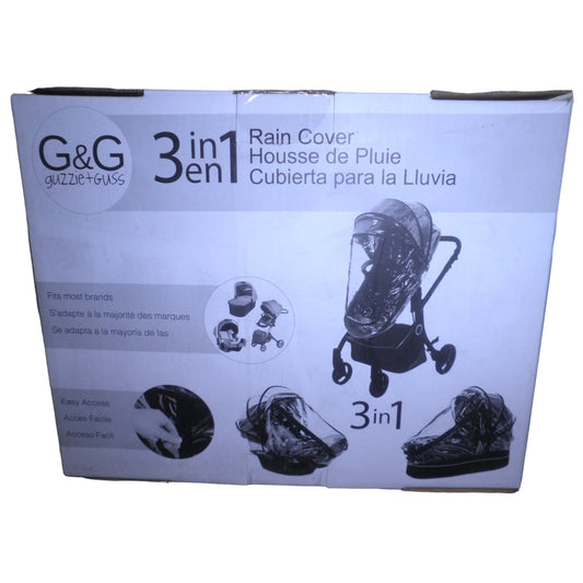 Guzzie+Guss 3-in-1 Rain Cover, Fits Most Bassinets, Car Seats & Pod Style Seats