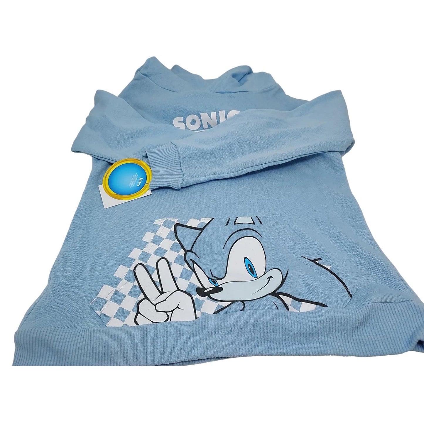 Boys' XS (4-5) Blue Sonic The Hedgehog Cotton Fleece Pullover Hoodie Sweatshirt