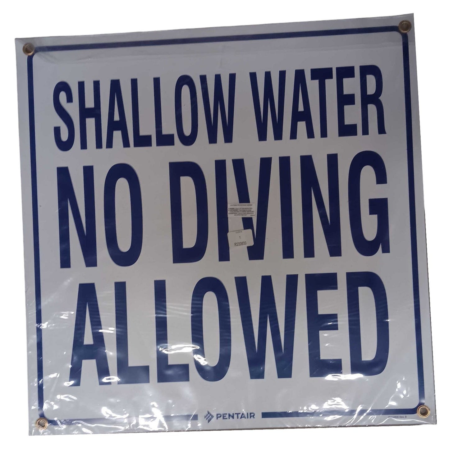 2 x 24"L x 24"W PVC Swim Safety Signage:  "SHALLOW WATER NO DIVING ALLOWED"