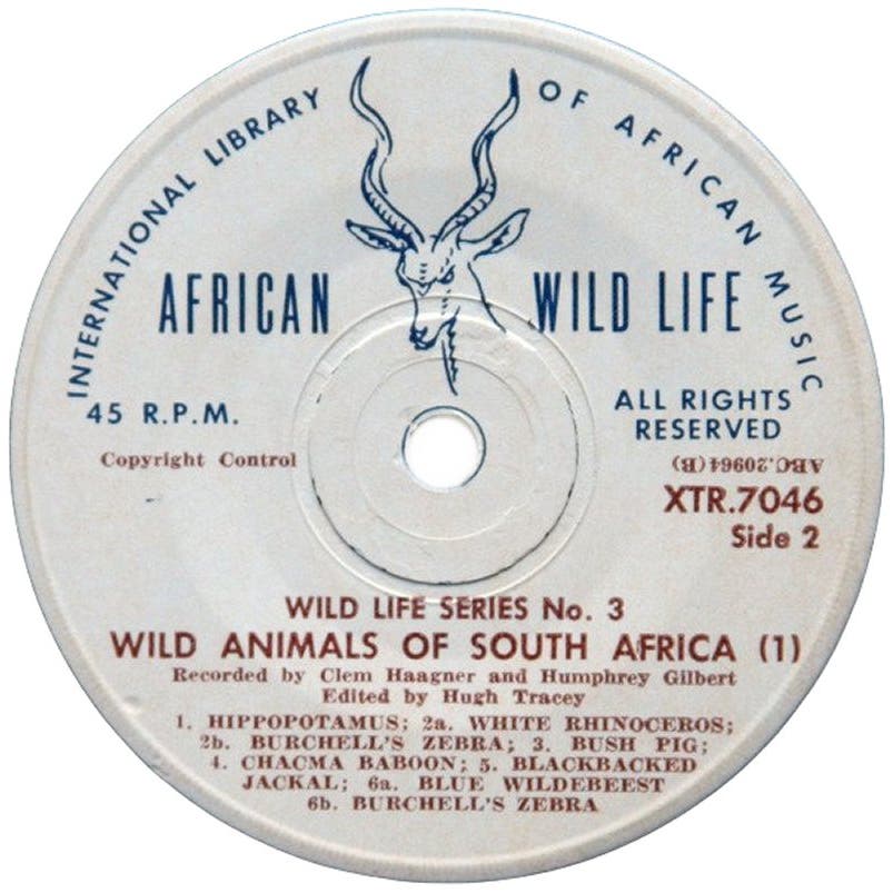 I.L.A.M., Music of Africa: Wild Animals of South Africa, Wild Life Series No. 3