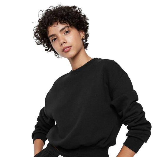 Wild Fable Women's Black X-Small Sweatshirt, Crew Neck, Rib Knit Hem + Free Ship