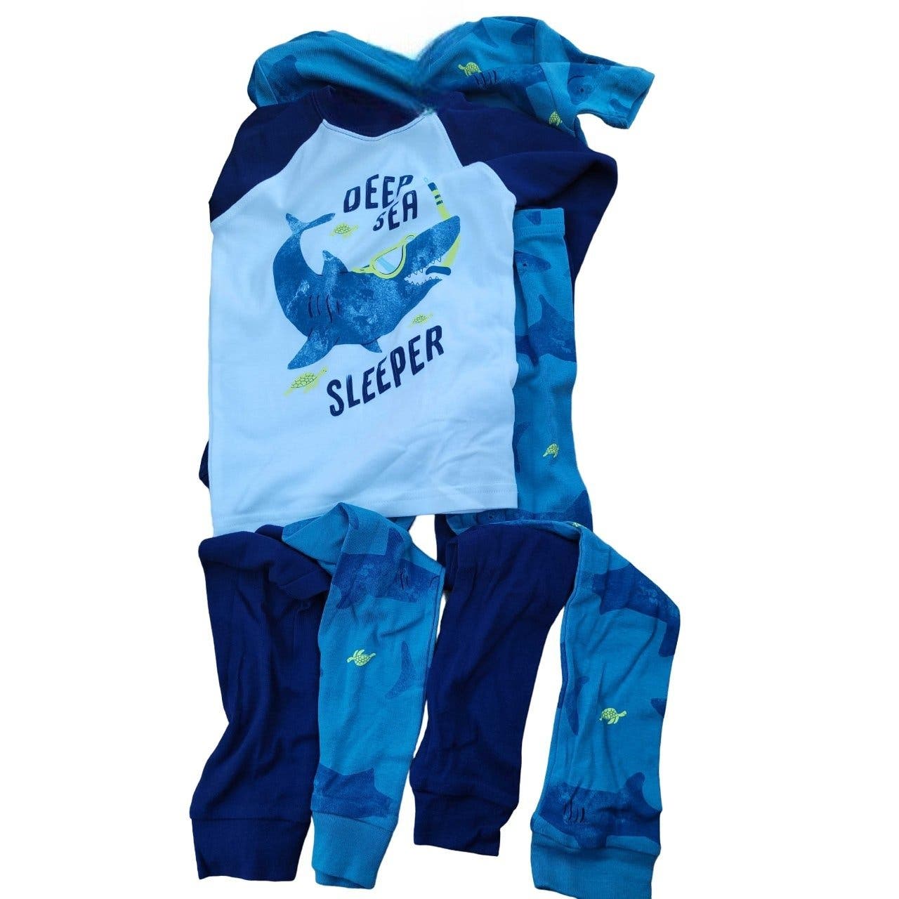 4-PC Set, 5T Toddler Shark Pajama Sets (1x SS, 1x LS) Carter's Just One You®