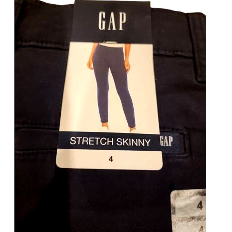 Gap Ladies Stretch Skinny Pants, Twilight Blue, Size 4 [97% Cotton / 3% Spandex]